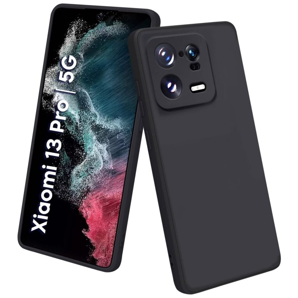 Back Cover Case for Mi Xia 13 PRO 5G Back Cover Case | Soft Silicon Rubberised Cover (Silicone Black)