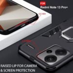 Back Case Cover for Mi Redmi Note 13 Pro Plus 5G | Ring Holder & Kickstand in-Built - D5