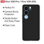 Vivo V29 Pro/Vivo V29 (5G) Back Cover | Camera Bump Protection | Ultra Slim Matte Soft Rubberised Case Cover (Black)