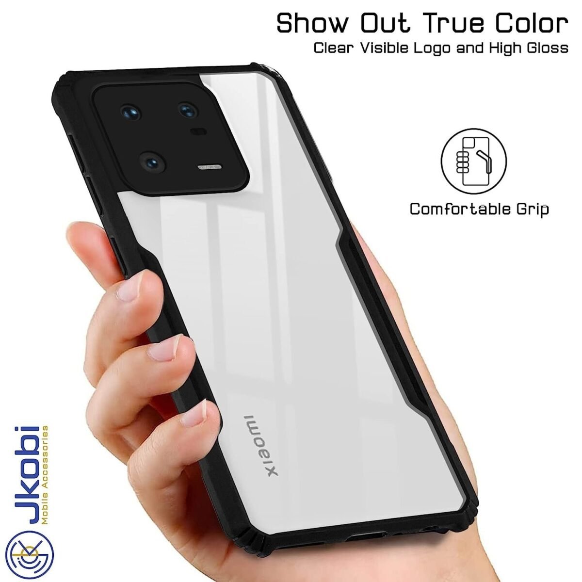 Back Cover Case for Xia Mi 13 Pro (Crystal Glass Back | Shockproof Bumpers (Eagle)