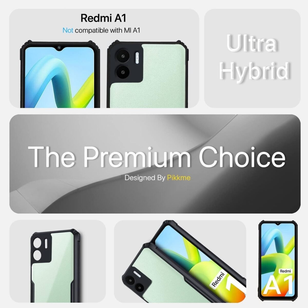 Redmi A1 | Redmi A2 Back Cover | Crystal Clear Transparent Back | Ultra Hyrbid (Eagle)