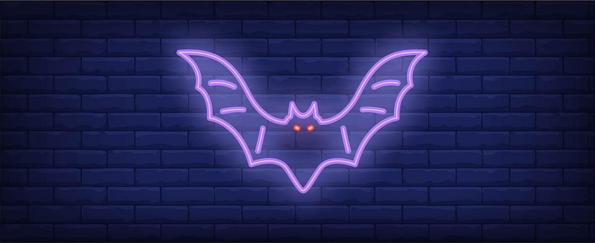 OMI Home and Décor Designer Neon LED Signage Wall Light Hanging Decoration for Kids Room, Living Room, Special Occasion and Holidays 12V Power Supply - Bat 18" x 12"