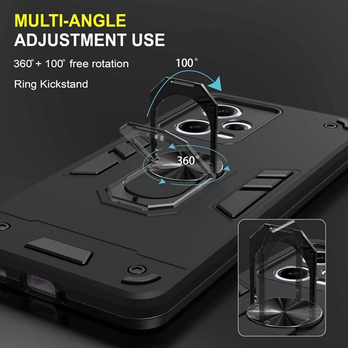 Back Case Cover for Mi Redmi Note 12 Pro 5G (Silicone, Thermoplastic Polyurethane_Black) D5