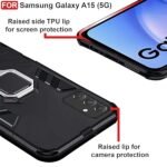 Samsung Galaxy A15 (5G) Defender Case | Rotating Ring Holder & Kickstand in-Built | Military Grade Armor | Bumper Back Cover (Black) D5