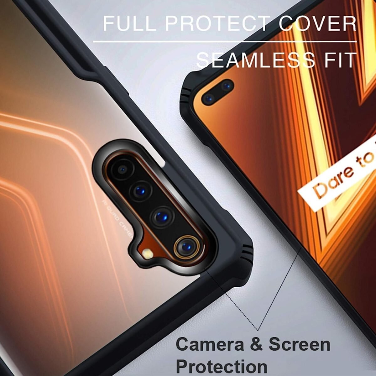 Eagle Polycarbonate Shockproof Back Cover For Realme 6 / Realme 6i (Transparent Black Border)