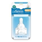 Dr. Brown's Silicone Natural Flow Level 3 Narrow Nipple (Clear) - Set of 2