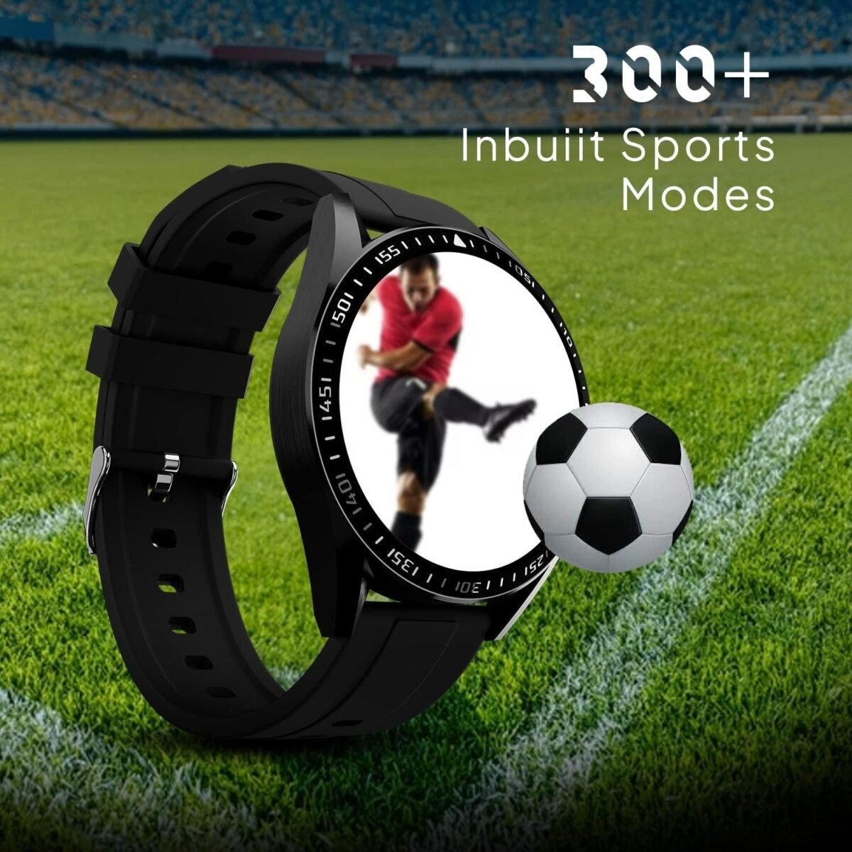 Fire-Boltt Invincible Plus 1.43" AMOLED Display Smartwatch with Bluetooth Calling, TWS Connection, 300+ Sports Modes, 110 Gold black