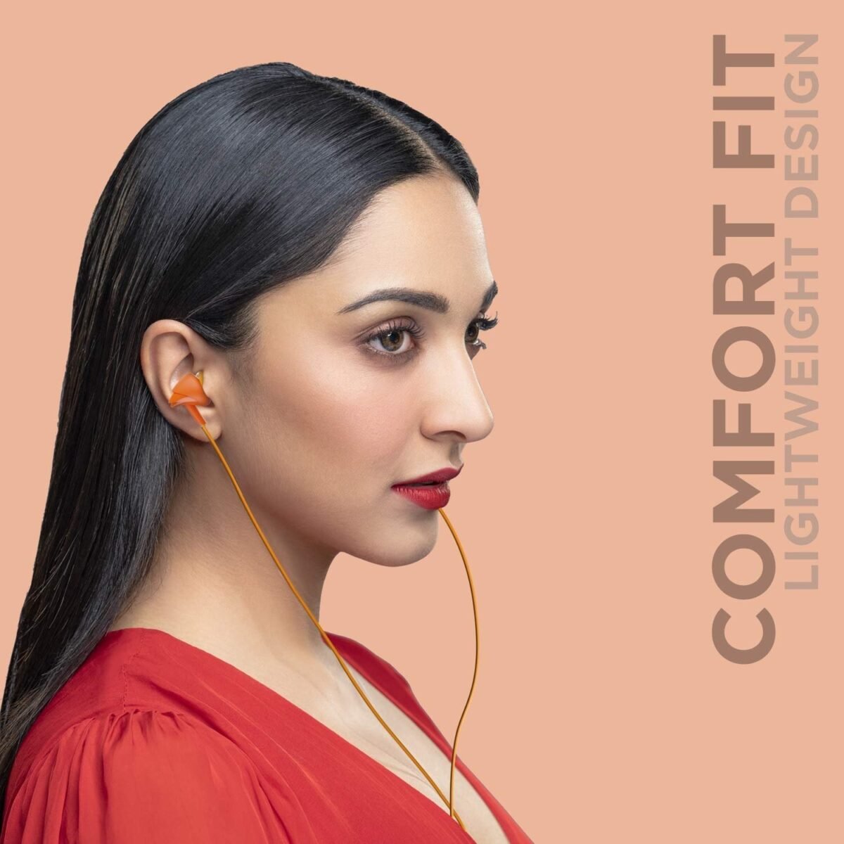 boAt Bassheads 100 in Ear Wired Earphones with Mic(Furious Red)