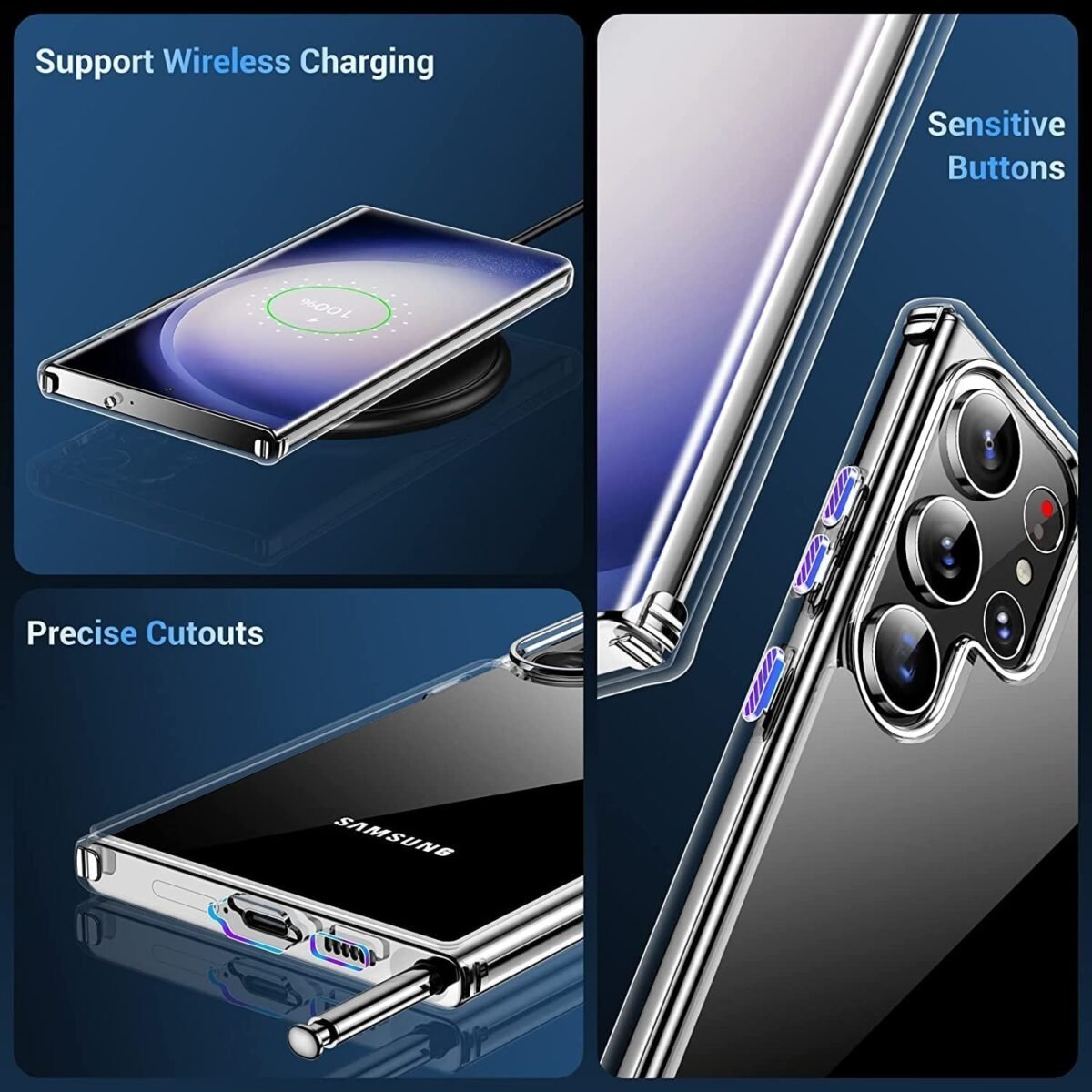 Back Case Cover For Samsung S23 Ultra 5G | Ultra Hybrid (Transparent)