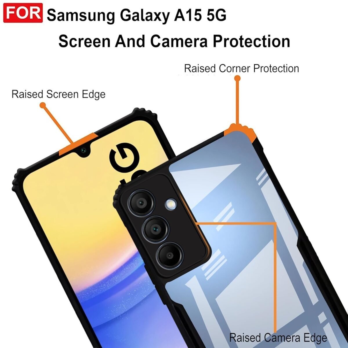 Back Case Cover msung Galaxy A15 5G (Polycarbonate, Thermoplastic Polyurethane_Matte Black)