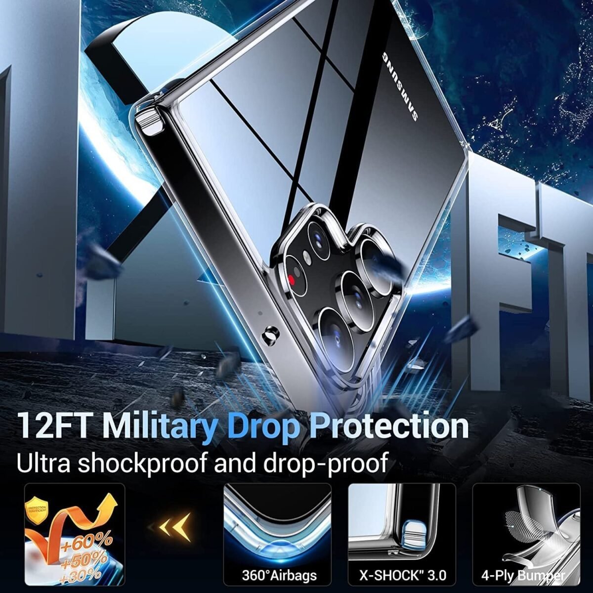 Back Case Cover For Samsung S23 Ultra 5G | Ultra Hybrid (Transparent)