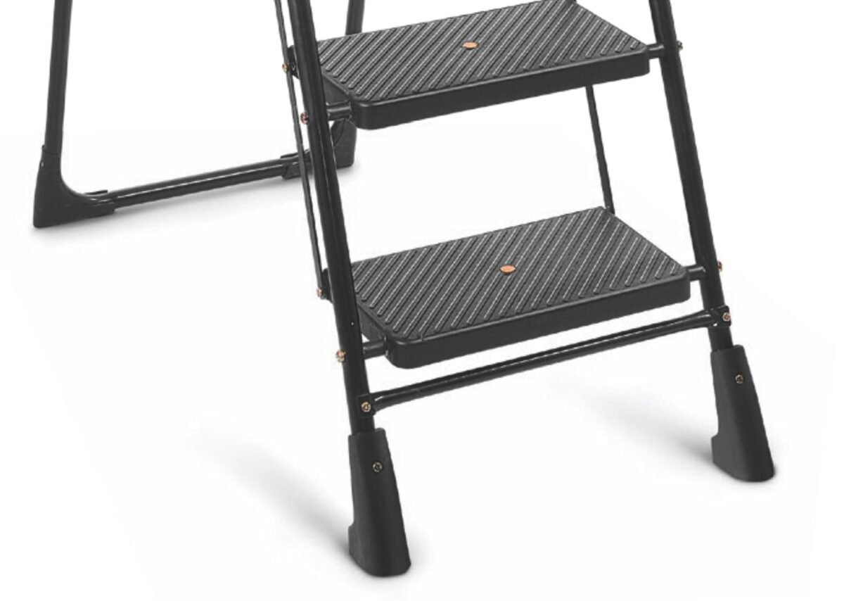 KRY Ladder for Home use Heavy Duty Steel with Wide Steps and Top Platform with Anti Slip and Anti Skid Shoes can be Used as Step