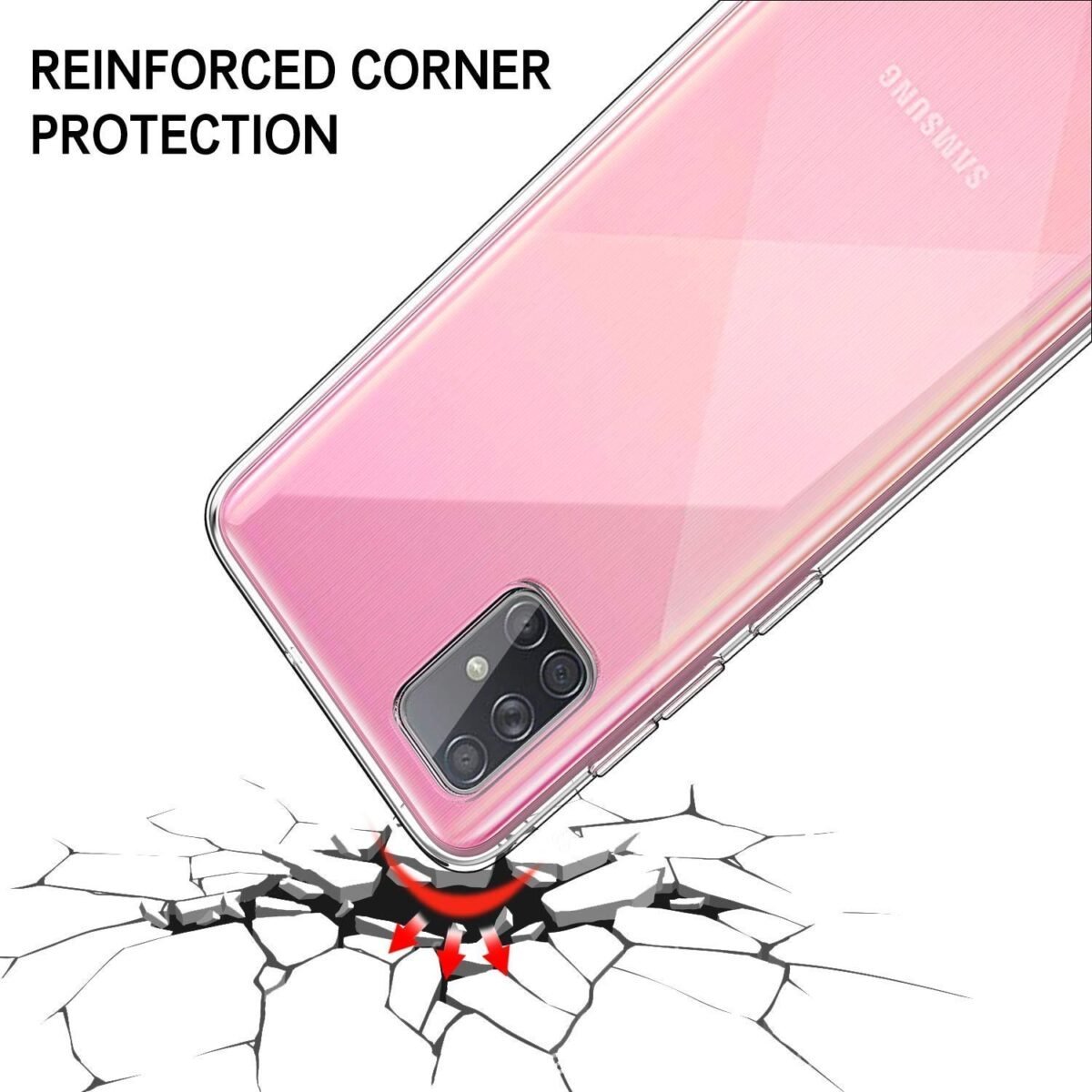 Shockproof Hard Unbreakable Glass TPU Crystal Clear Back Cover Case for Samsung Galaxy S20 Plus/Samsung Galaxy S20+