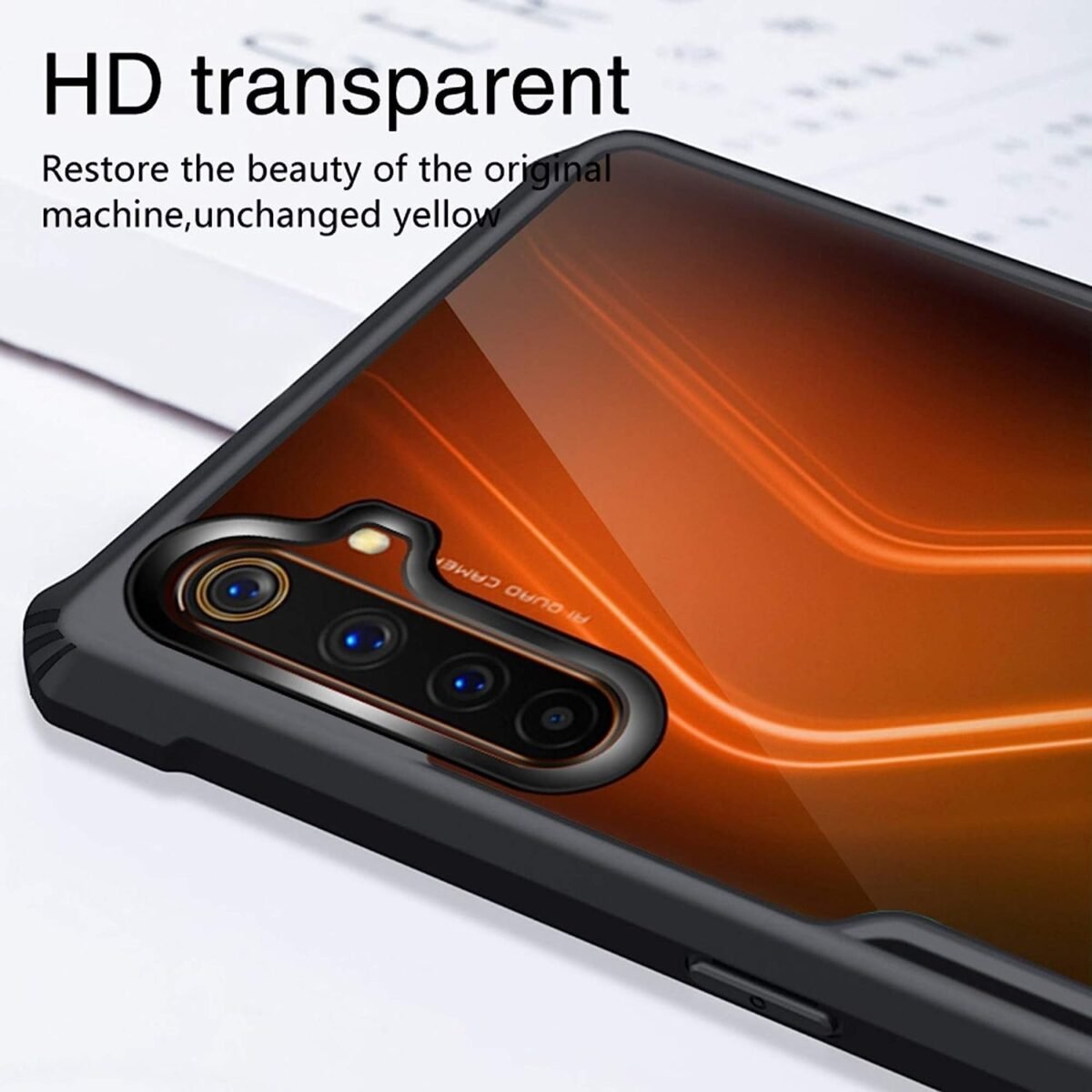 Eagle Polycarbonate Shockproof Back Cover For Realme 6 / Realme 6i (Transparent Black Border)
