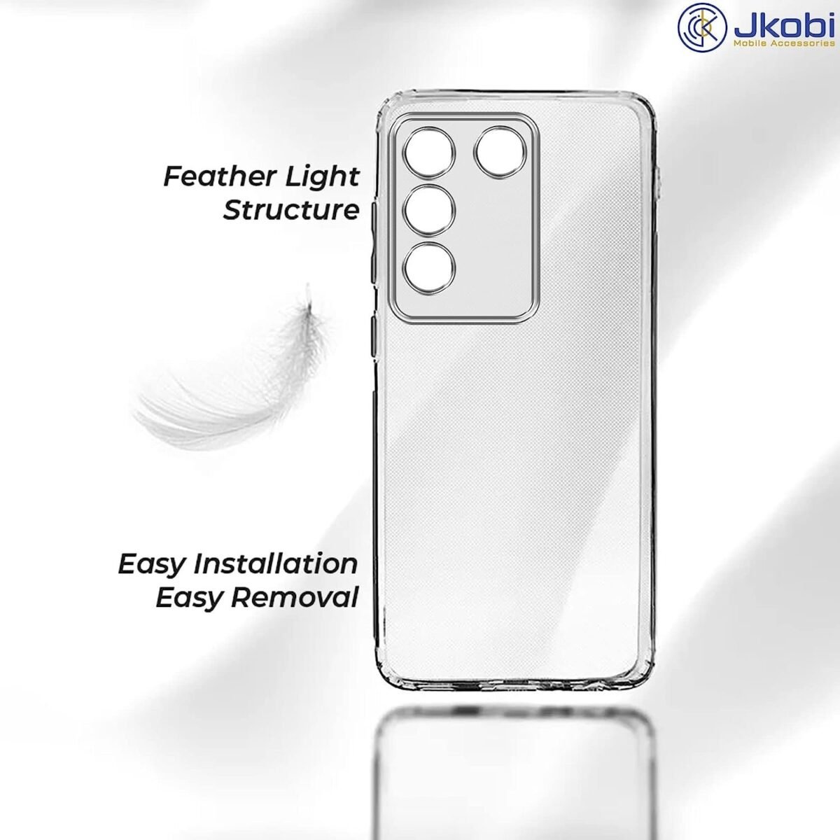 Back Cover for Vivo V27 | Vivo V27 Pro (Silicone Clear Shockproof Case (Transparent)