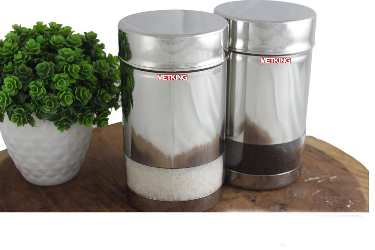 METKING Tea Sugar Coffee Containers Set - Black Color Coated Canisters for Your Kitchen, Perfect Sugar Tea Container Set, Tea