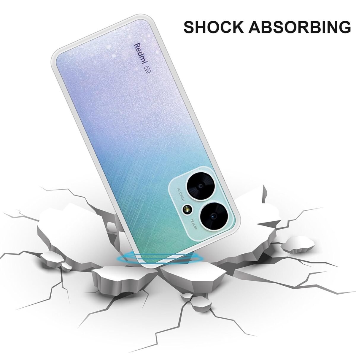 Transparent Back Case Cover for Mi Redmi 13C 5G (Soft & Flexible & Camera Protection Back Case) Transparent