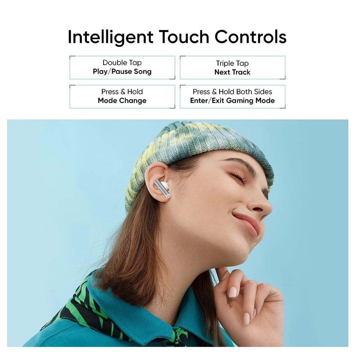 Realme Buds Air 2 True Wireless in Ear Earbuds with Active Noise Cancellation (ANC), Super Low Latency Gaming Mode, Smart Wear
