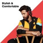 ZEBRONICS Zeb-Thunder Wireless Bluetooth Over The Ear Headphone FM, mSD, 9 hrs Playback with Mic (Red)