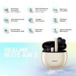 Realme Buds Air 2 True Wireless in Ear Earbuds with Active Noise Cancellation (ANC), Super Low Latency Gaming Mode, Smart Wear