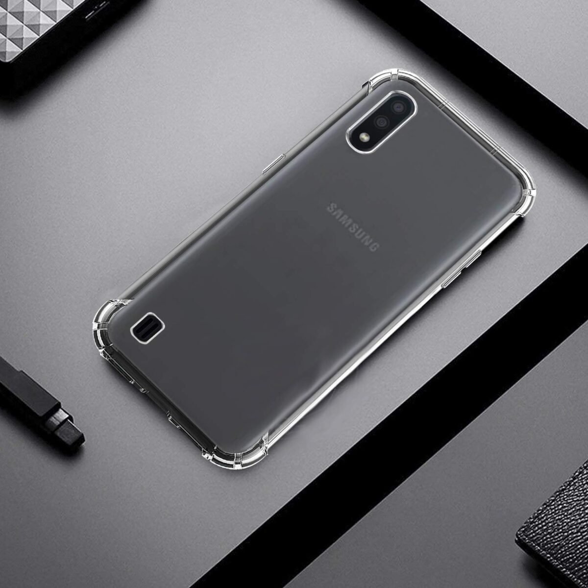 Silicone Back Cover for Samsung Galaxy M01 - (Transparent)