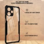 Back Cover Case for Xia Redmi 12 5G (Shockproof with Polycarbonate Clear Panel | Professional Black) Eagle