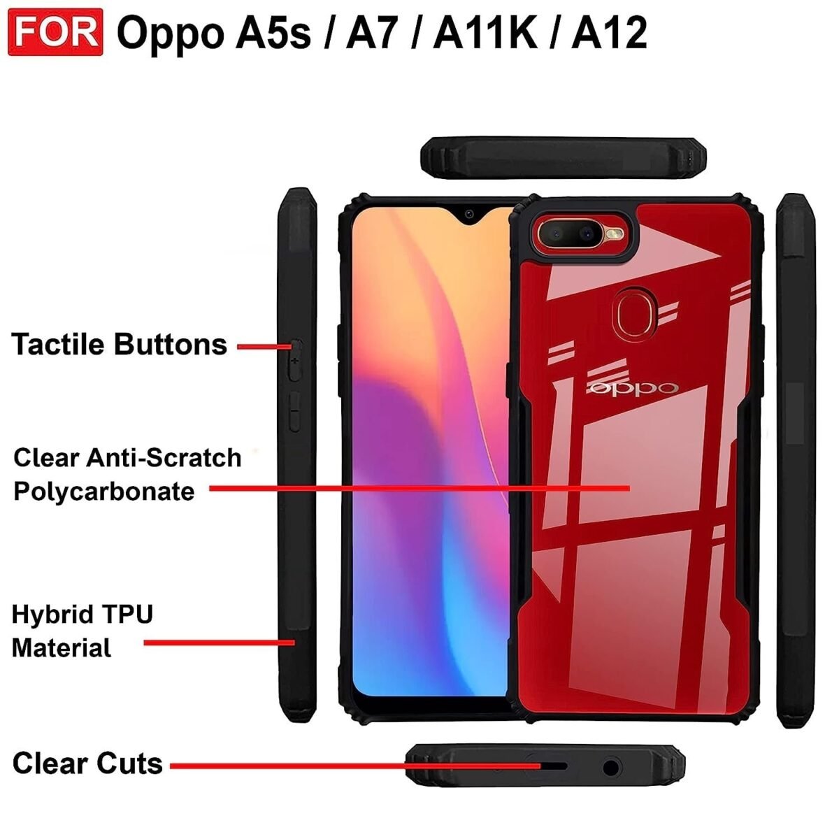 Back Case Cover for Oppo A7 / Oppo A5S / Oppo A12 / Oppo A11K  (Eagle)