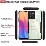 Back Case Cover for Realme C35 / Narzo 50A Prime Back Cover | Clear Case with Camera Protection | (TPU + PC | Matte Black) (Eagle)