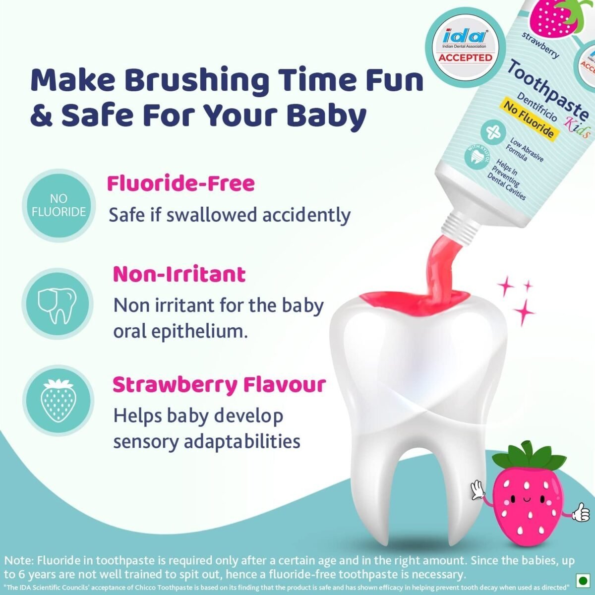 Chicco Gentle Bodywash & Shampoo 500Ml With Toothpaste Strawberry 12M+