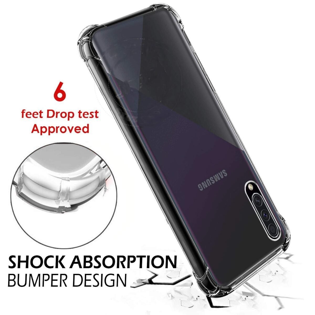 Back Cover for Samsung Galaxy A50 (Armour|Silicone|Transparent)