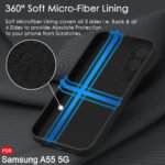 Silicone Back Cover Case for Samsung Galaxy A55 5G | Camera Protection Bump | (Silicone, Black)