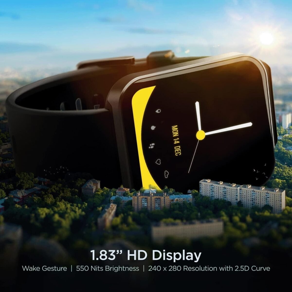 boAt Wave Leap Call with 1.83" HD Display, Advanced Bluetooth Calling, Multiple Watch Faces, Multi-Sports Modes, IP68, HR &