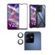 Combo pack for Back Cover Case for VIVO Y22 Eagle case| Camera Lens Protector & Tempered Screen Glass.