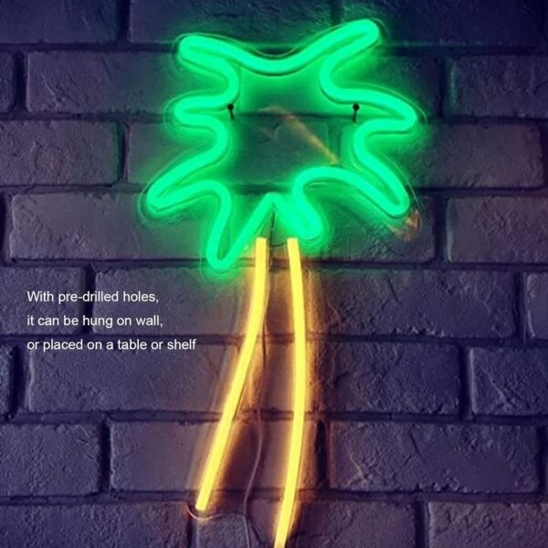 OMI Coconut Tree Neon Sign, Palm Tree Lamp Green Neon Sign Art Wall Neon Lamp USB Powered Neon Sign for Desktop for Bedroom |