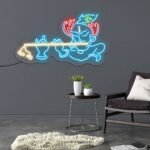 OMI Arts Lord Krishna Led Neon Light Sign Wall Decor Neon Light | Customized Led Neon Light Sign | Gifting Items | Krishna Neon Light Sign | Home Decor Gifts (24 by 12 inches)