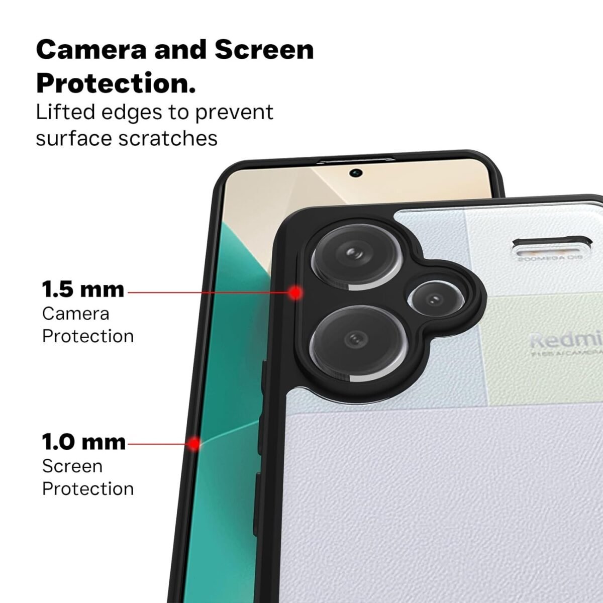 Back Cover Case Compatible with Redmi Note 13 Pro Plus 5G (Clear PC + Black TPU Bumper) Eagle