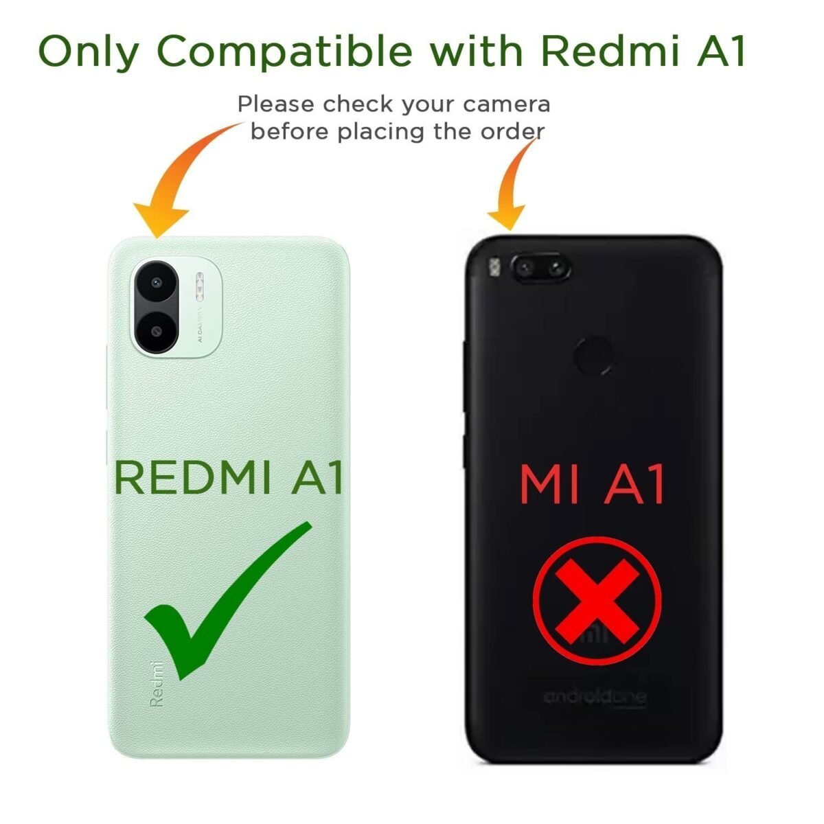 Redmi A1 | Redmi A2 Back Cover | Crystal Clear Transparent Back | Ultra Hyrbid (Eagle)