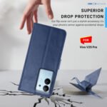 Vivo T2 Pro 5G Flip Cover | Leather Finish | Inside Pockets & Stand | Shockproof Wallet Style Magnetic Closure Back Cover Case for Vivo T2 Pro 5G (Blue)