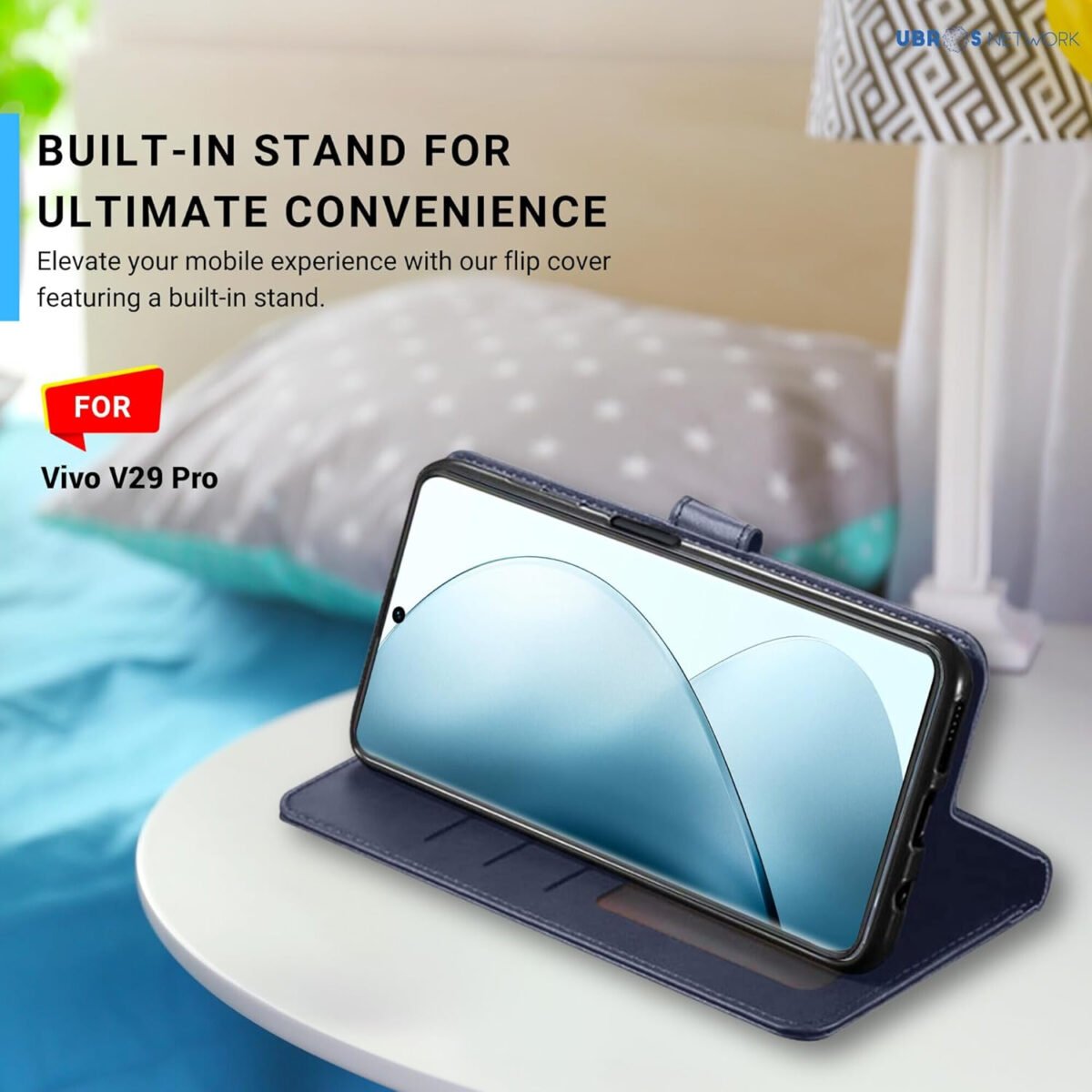 Vivo T2 Pro 5G Flip Cover | Leather Finish | Inside Pockets & Stand | Shockproof Wallet Style Magnetic Closure Back Cover Case for Vivo T2 Pro 5G (Blue)