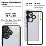 Back Cover Case Compatible with Redmi Note 13 Pro Plus 5G (Clear PC + Black TPU Bumper) Eagle