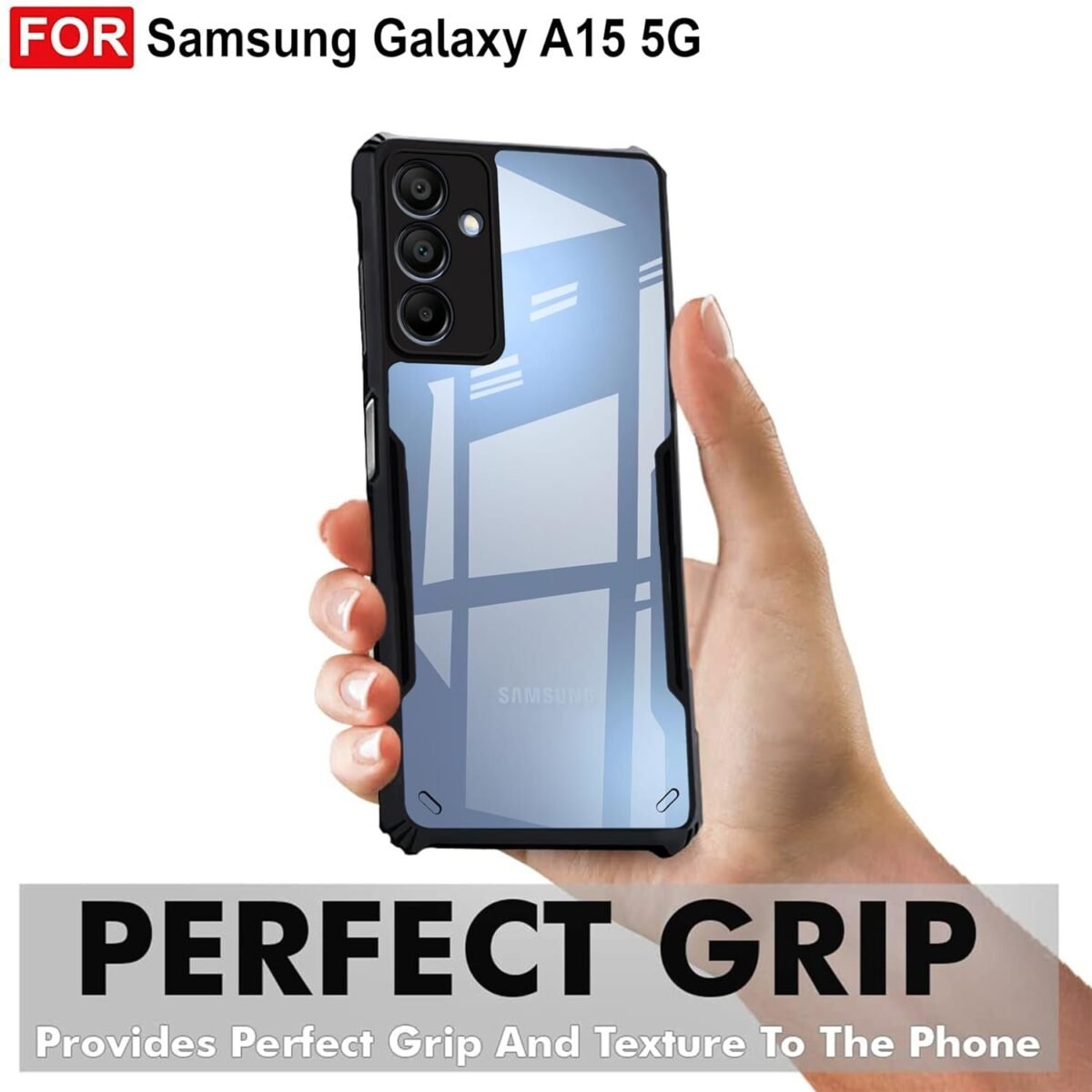 Back Case Cover msung Galaxy A15 5G (Polycarbonate, Thermoplastic Polyurethane_Matte Black)