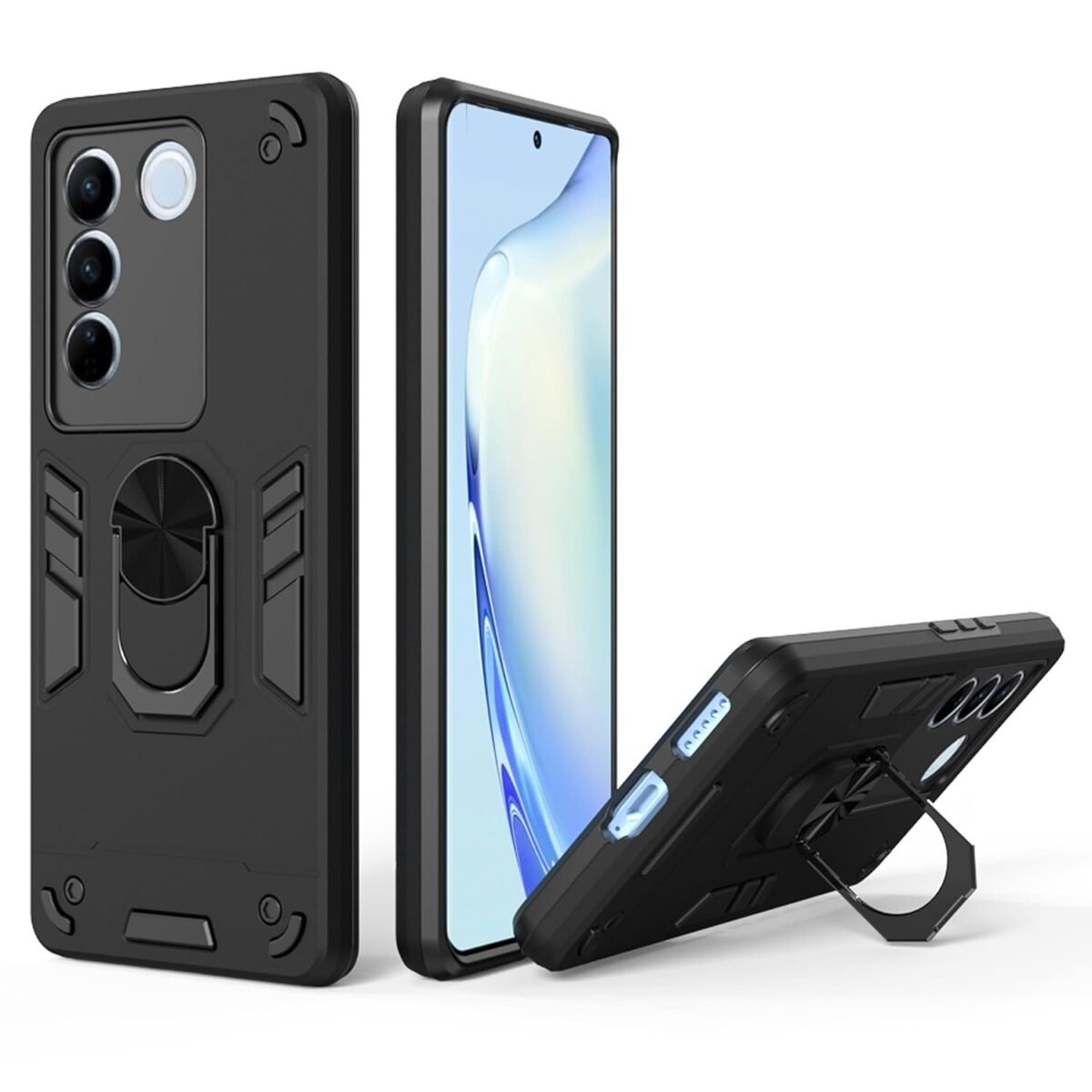 Back Case Cover for Vivo V27 Pro 5G (Silicone, Thermoplastic Polyurethane_Black) D5