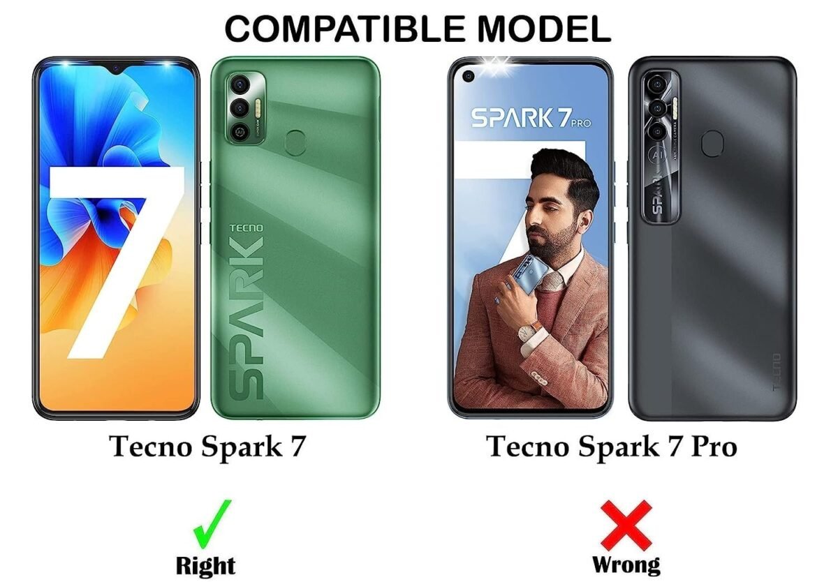 Back Cover Case for Tecno Spark 7 | 7T with Camera Protection (Matte Black) -Eagle