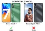 Back Cover Case for Tecno Spark 7 | 7T with Camera Protection (Matte Black) -Eagle