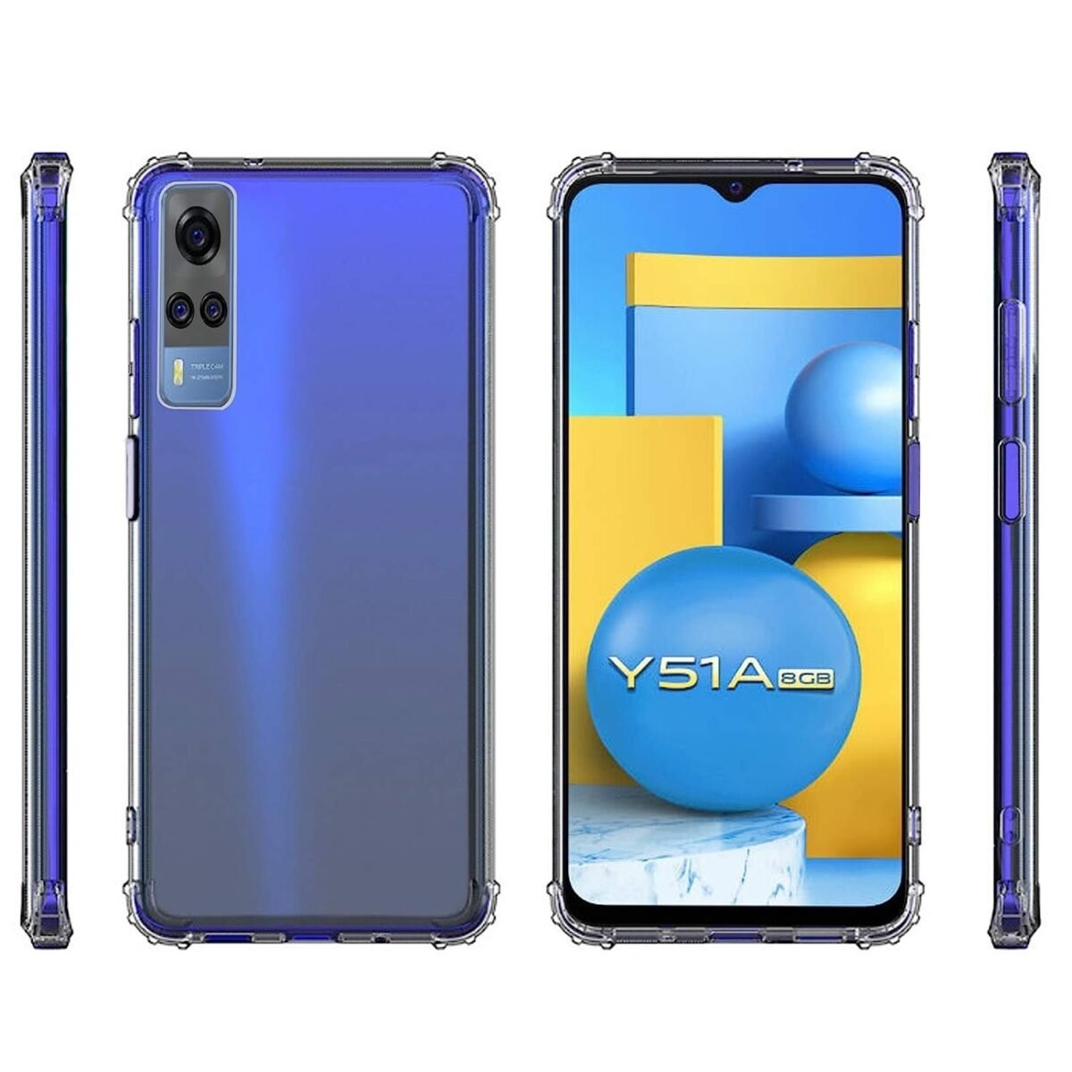 Soft & Flexible Back Cover for Vivo Y51A (Transparent)