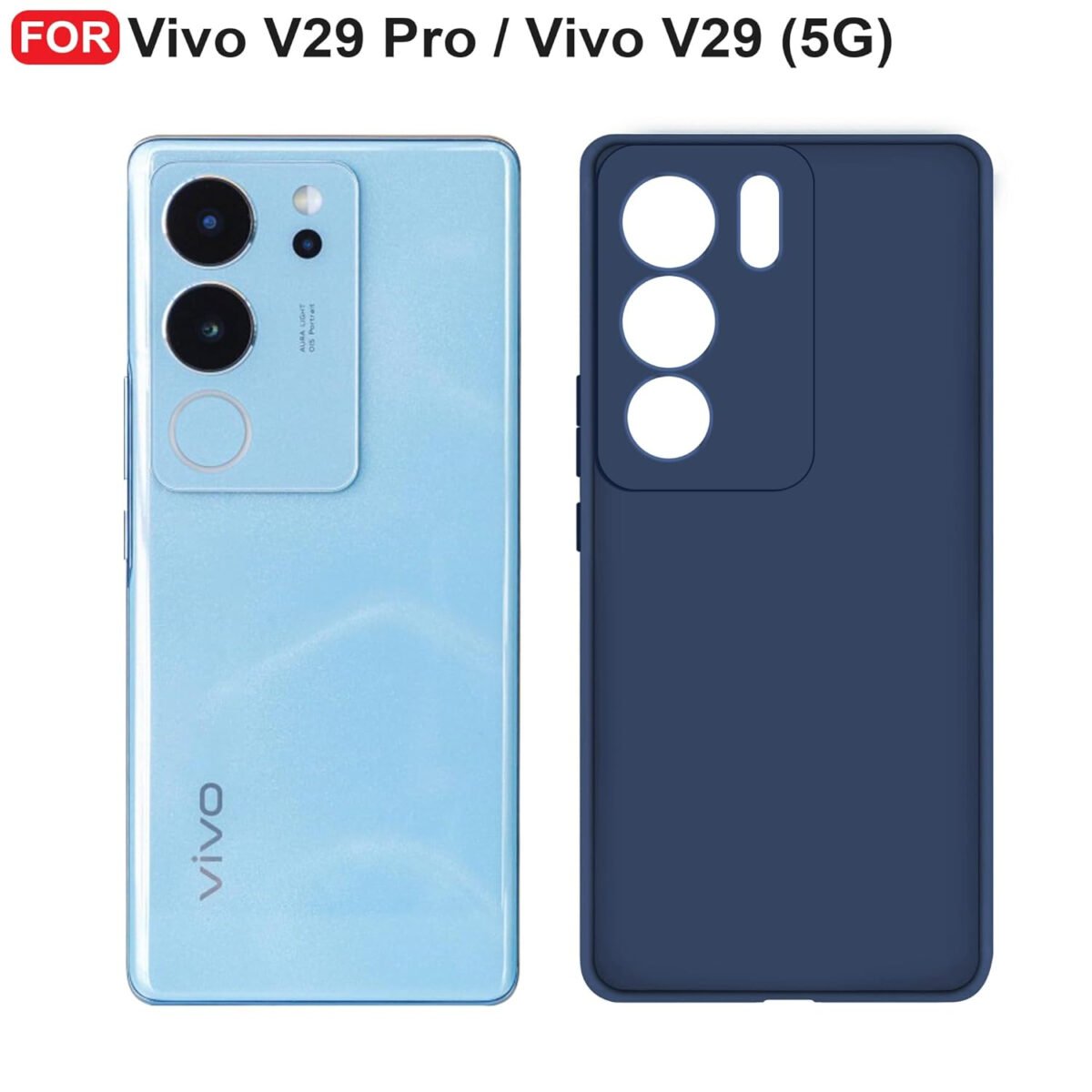 Vivo V29 Pro/Vivo V29 (5G) Back Cover | Camera Bump Protection | Ultra Slim Matte Soft Rubberised Case Cover (Blue)
