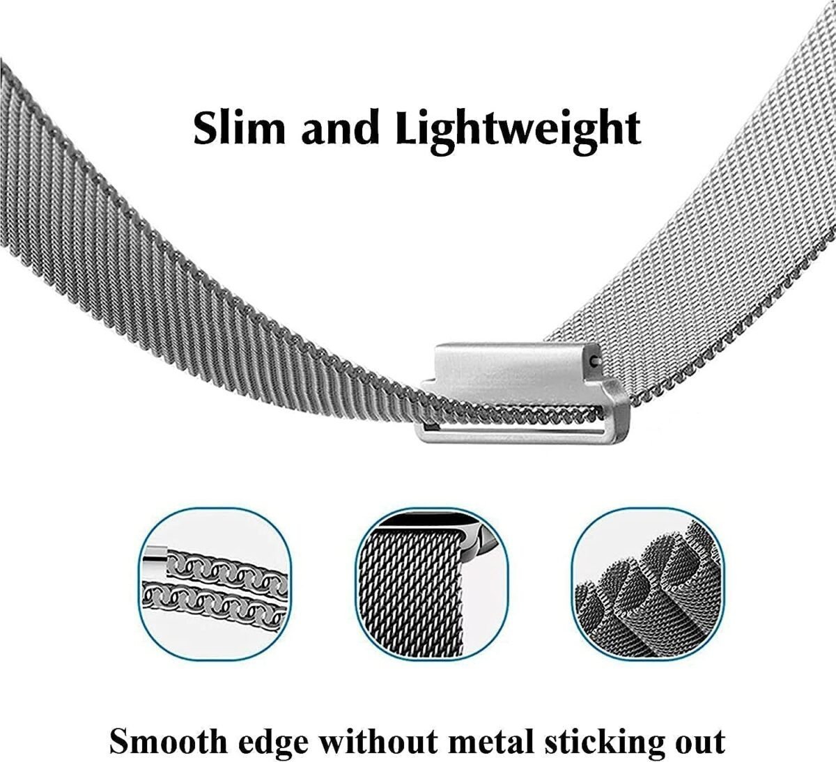 JBJ Stainless Steel 19mm Chain Strap with Magnetic Buckle Compatible with Noise Colorfit Pro 2, Boat Storm Smart Watch &