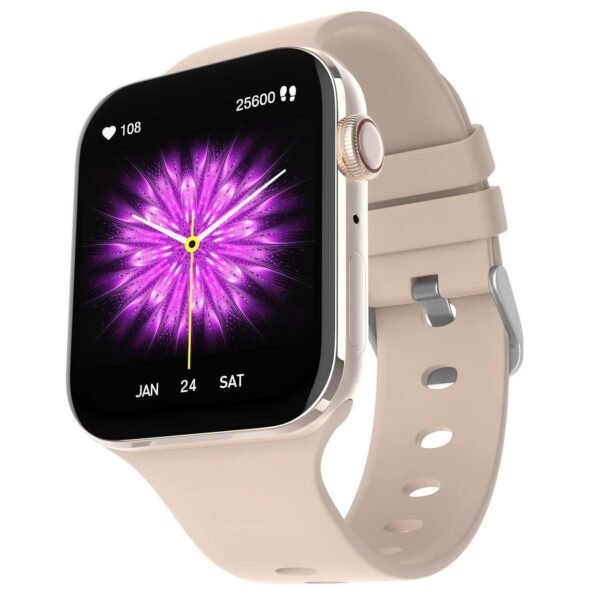 Fire-Boltt Visionary 1.78" AMOLED Bluetooth Calling Smartwatch with 368 * 448 Pixel Resolution, Rotating Crown & 60Hz Refresh Champagne Gold)