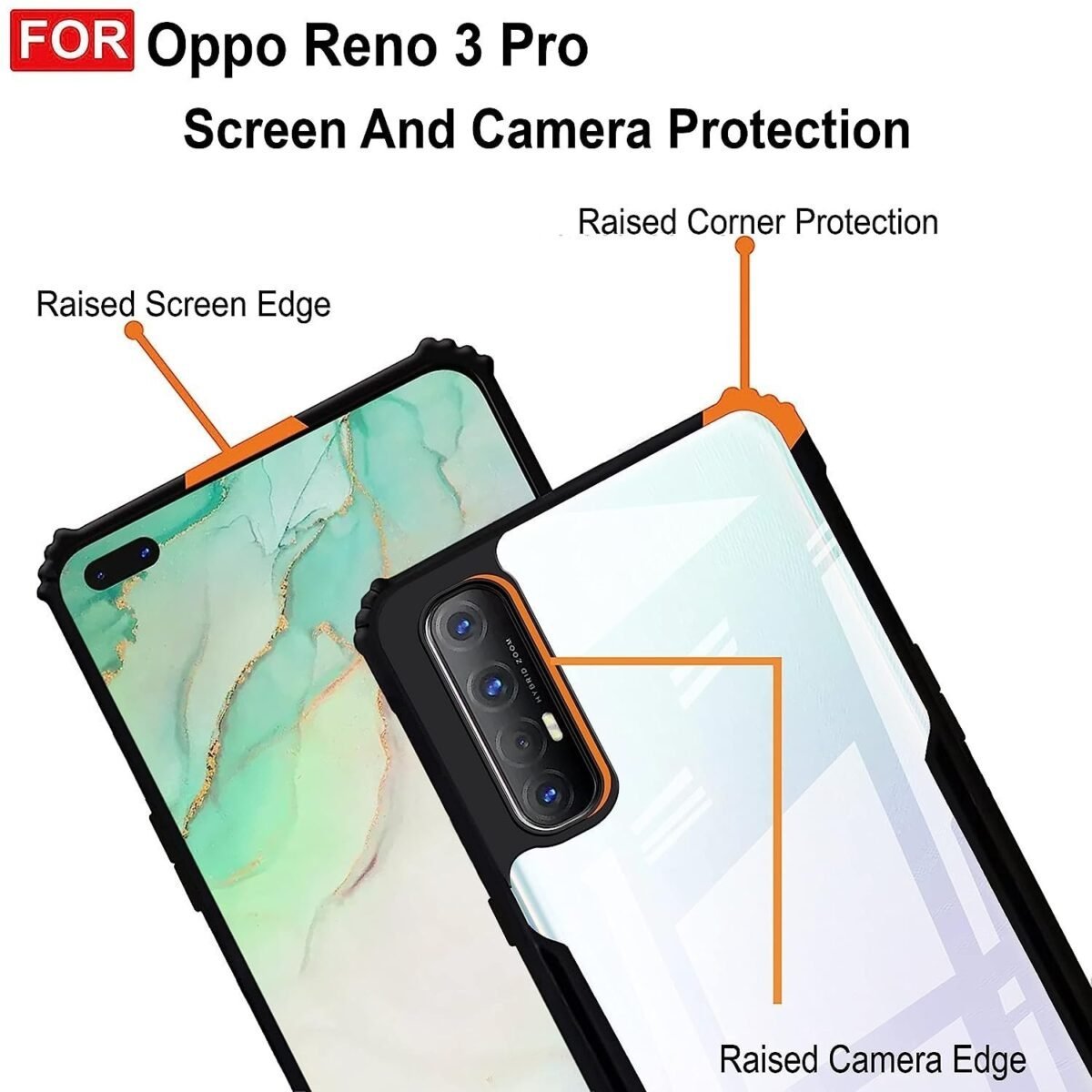 Oppo Reno 3 Pro with Camera Protection | (TPU + PC | Matte Black) - Eagle