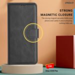 Vivo V29 Pro 5G Flip Back Cover Case | Inbuilt Stand & Pockets | Magnetic Shockproof Leather Wallet Style Flip Case (Black)